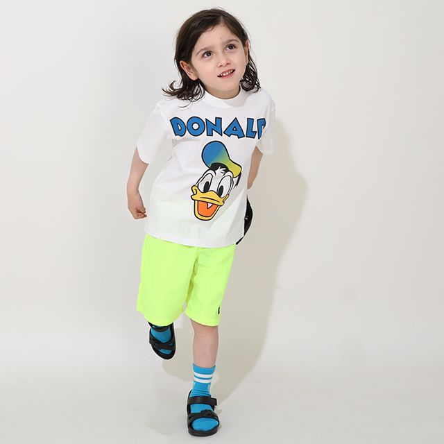 【ベビードール】ドナルド 親子お揃い グラデーションキャラクター Tシャツ 0577K / ベビーサイズ キッズ リンクコーデ ペアルック 親子コーデ トップス 半袖 天竺素材