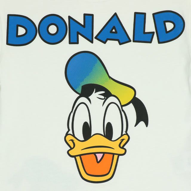 【ベビードール】ドナルド 親子お揃い グラデーションキャラクター Tシャツ 0577K / ベビーサイズ キッズ リンクコーデ ペアルック 親子コーデ トップス 半袖 天竺素材