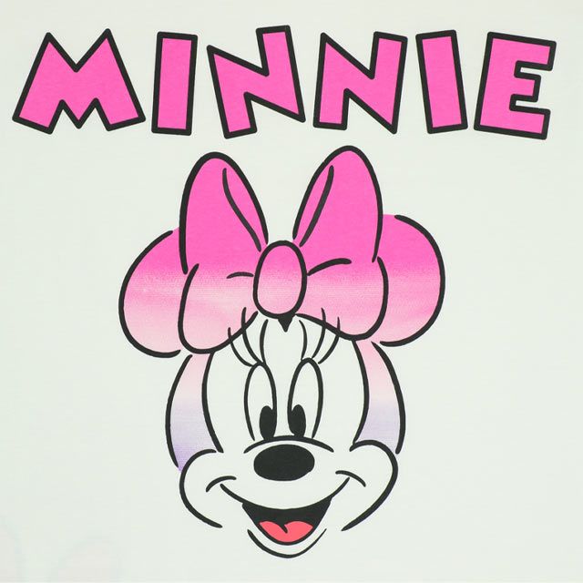 【ベビードール】ミニー 親子お揃い グラデーションキャラクター Tシャツ 0577A / 大人 ユニセックス 男女兼用 リンクコーデ ペアルック 親子コーデ トップス 半袖 天竺素材