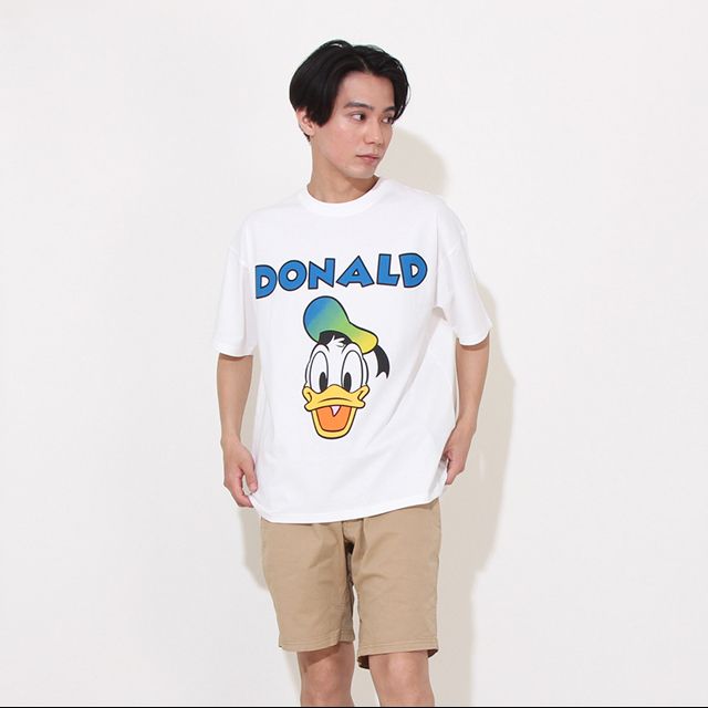 【ベビードール】ドナルド 親子お揃い グラデーションキャラクター Tシャツ 0577A / 大人 ユニセックス 男女兼用 リンクコーデ ペアルック 親子コーデ トップス 半袖 天竺素材