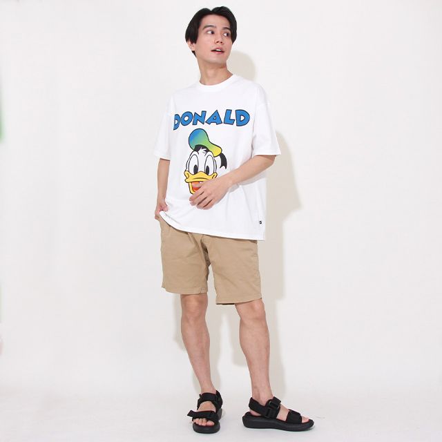 【ベビードール】ドナルド 親子お揃い グラデーションキャラクター Tシャツ 0577A / 大人 ユニセックス 男女兼用 リンクコーデ ペアルック 親子コーデ トップス 半袖 天竺素材