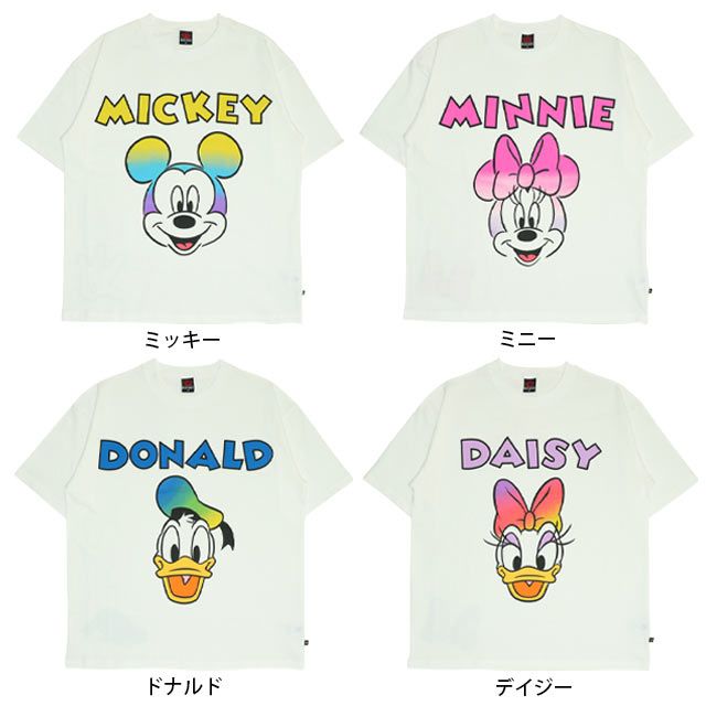 【ベビードール】デイジー 親子お揃い グラデーションキャラクター Tシャツ 0577A / 大人 ユニセックス 男女兼用 リンクコーデ ペアルック 親子コーデ トップス 半袖 天竺素材