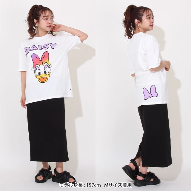 【ベビードール】デイジー 親子お揃い グラデーションキャラクター Tシャツ 0577A / 大人 ユニセックス 男女兼用 リンクコーデ ペアルック 親子コーデ トップス 半袖 天竺素材