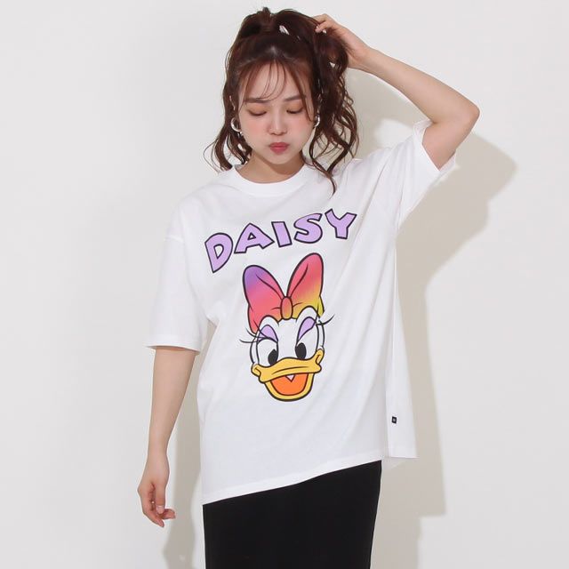【ベビードール】デイジー 親子お揃い グラデーションキャラクター Tシャツ 0577A / 大人 ユニセックス 男女兼用 リンクコーデ ペアルック 親子コーデ トップス 半袖 天竺素材