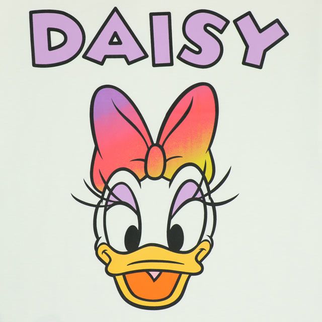 【ベビードール】デイジー 親子お揃い グラデーションキャラクター Tシャツ 0577A / 大人 ユニセックス 男女兼用 リンクコーデ ペアルック 親子コーデ トップス 半袖 天竺素材