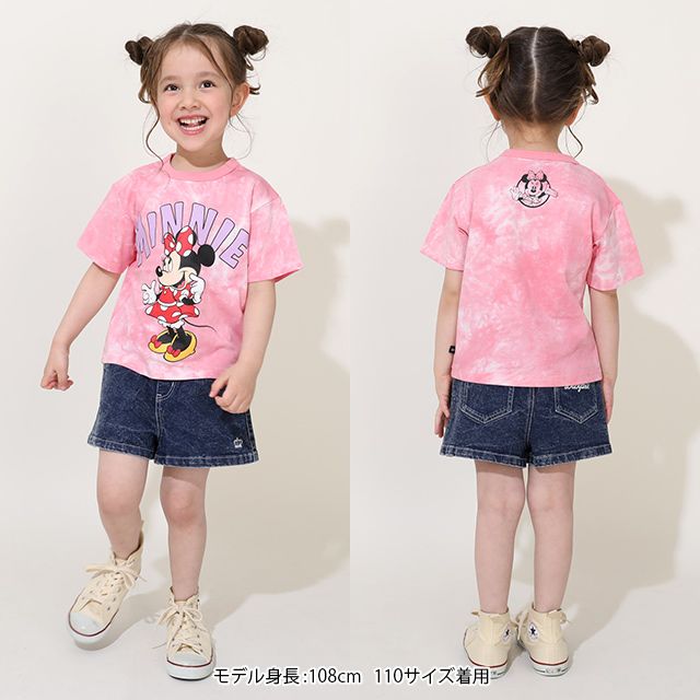 【ベビードール】ミニー タイダイキャラクター Tシャツ 0578K / ベビーサイズ キッズ トップス 半袖 天竺素材