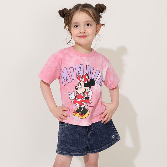 【ベビードール】ミニー タイダイキャラクター Tシャツ 0578K / ベビーサイズ キッズ トップス 半袖 天竺素材