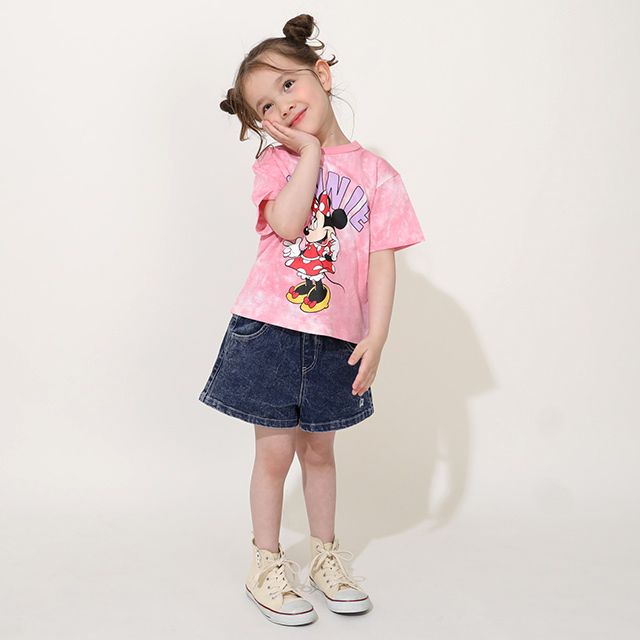 【ベビードール】ミニー タイダイキャラクター Tシャツ 0578K / ベビーサイズ キッズ トップス 半袖 天竺素材