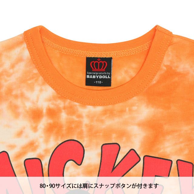 【ベビードール】ティンカーベル タイダイキャラクター Tシャツ 0578K / ベビーサイズ キッズ トップス 半袖 天竺素材