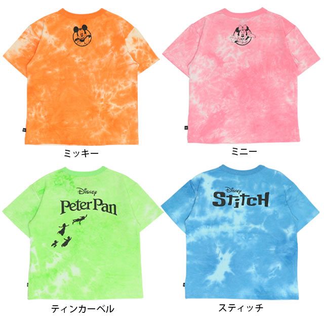 【ベビードール】ティンカーベル タイダイキャラクター Tシャツ 0578K / ベビーサイズ キッズ トップス 半袖 天竺素材