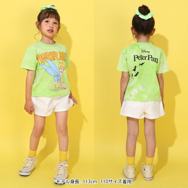【ベビードール】ティンカーベル タイダイキャラクター Tシャツ 0578K / ベビーサイズ キッズ トップス 半袖 天竺素材