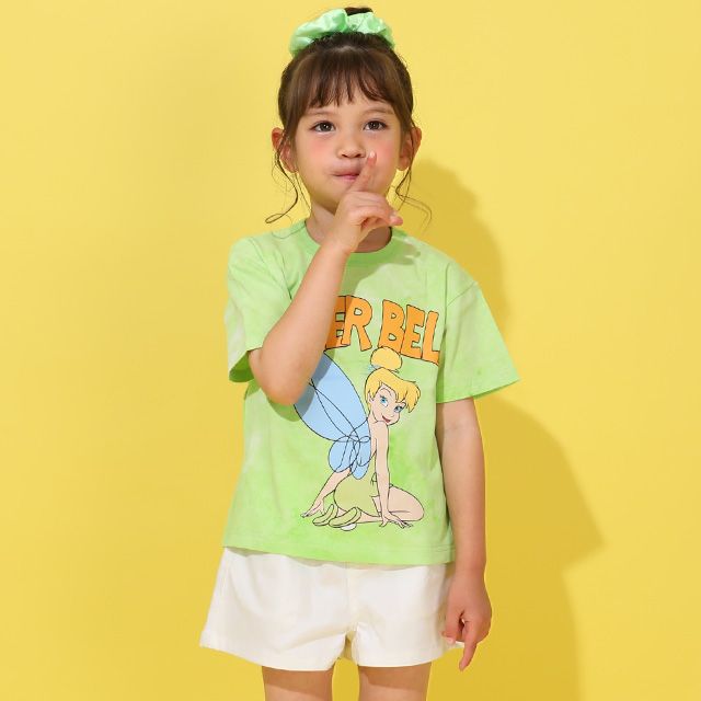 【ベビードール】ティンカーベル タイダイキャラクター Tシャツ 0578K / ベビーサイズ キッズ トップス 半袖 天竺素材