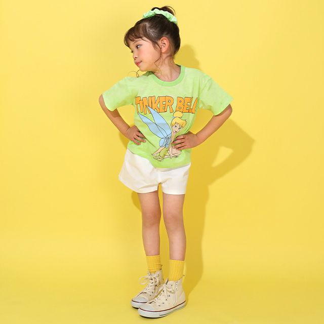 【ベビードール】ティンカーベル タイダイキャラクター Tシャツ 0578K / ベビーサイズ キッズ トップス 半袖 天竺素材