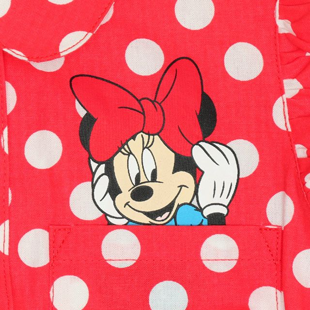 【ベビードール】ミニー デニムドッキングワンピース 0579K / ベビーサイズ キッズ ワンピ スカート ノースリーブ タンガリーシャツ チュール フリル ウエスト総ゴム ゴム穴付き 水玉模様 ガーリー