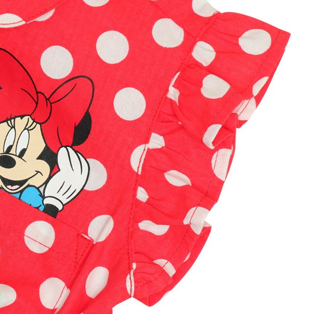 【ベビードール】ミニー デニムドッキングワンピース 0579K / ベビーサイズ キッズ ワンピ スカート ノースリーブ タンガリーシャツ チュール フリル ウエスト総ゴム ゴム穴付き 水玉模様 ガーリー