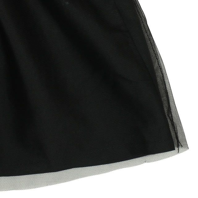 【ベビードール】ミニー デニムドッキングワンピース 0579K / ベビーサイズ キッズ ワンピ スカート ノースリーブ タンガリーシャツ チュール フリル ウエスト総ゴム ゴム穴付き 水玉模様 ガーリー