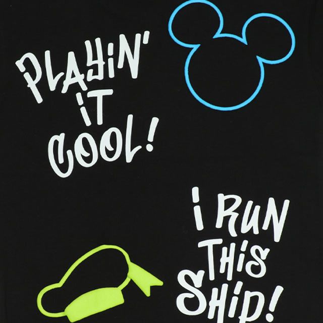 【ベビードール】ミッキー ドナルド 親子お揃い 発泡ネオンキャラクターTシャツ 0580A / トップス 半袖 大人 ユニセックス 男女兼用 リンクコーデ ペアルック 親子コーデ 蛍光色 天竺素材