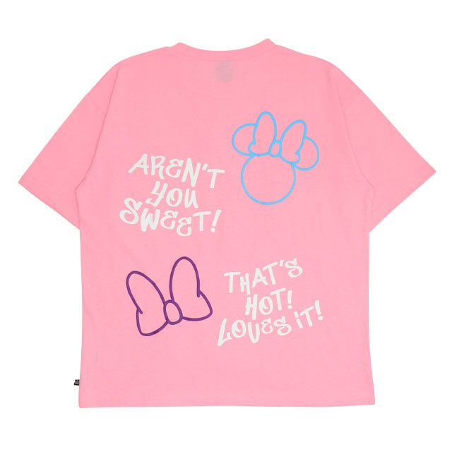 【ベビードール】ミニー デイジー 親子お揃い 発泡ネオンキャラクターTシャツ 0580A / トップス 半袖 大人 ユニセックス 男女兼用 リンクコーデ ペアルック 親子コーデ 蛍光色 天竺素材