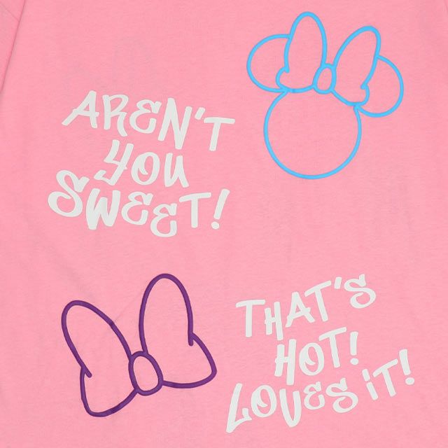 【ベビードール】ミニー デイジー 親子お揃い 発泡ネオンキャラクターTシャツ 0580A / トップス 半袖 大人 ユニセックス 男女兼用 リンクコーデ ペアルック 親子コーデ 蛍光色 天竺素材