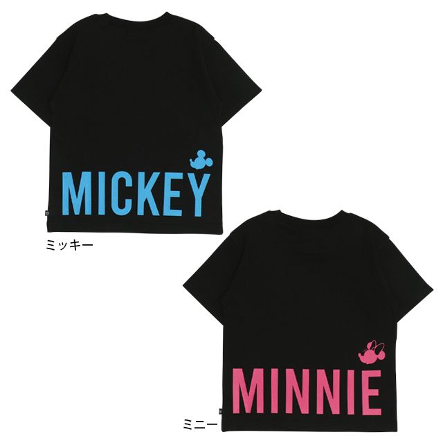 【ベビードール】ミッキー 親子お揃い ヒョウ柄キャラクター Tシャツ 0581K / ベビーサイズ キッズ リンクコーデ ペアルック 親子コーデ トップス 半袖 天竺素材 一部ラメプリント