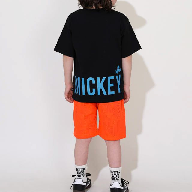 【ベビードール】ミッキー 親子お揃い ヒョウ柄キャラクター Tシャツ 0581K / ベビーサイズ キッズ リンクコーデ ペアルック 親子コーデ トップス 半袖 天竺素材 一部ラメプリント