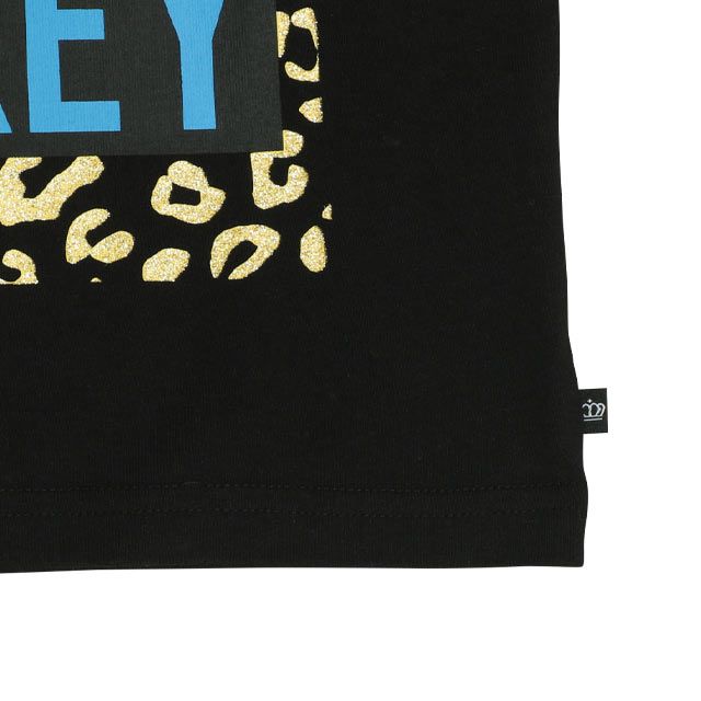 【ベビードール】ミニー 親子お揃い ヒョウ柄キャラクター Tシャツ 0581K / ベビーサイズ キッズ リンクコーデ ペアルック 親子コーデ トップス 半袖 天竺素材 一部ラメプリント