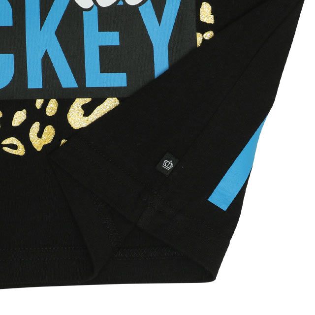 【ベビードール】ミニー 親子お揃い ヒョウ柄キャラクター Tシャツ 0581K / ベビーサイズ キッズ リンクコーデ ペアルック 親子コーデ トップス 半袖 天竺素材 一部ラメプリント