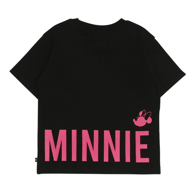 【ベビードール】ミニー 親子お揃い ヒョウ柄キャラクター Tシャツ 0581K / ベビーサイズ キッズ リンクコーデ ペアルック 親子コーデ トップス 半袖 天竺素材 一部ラメプリント