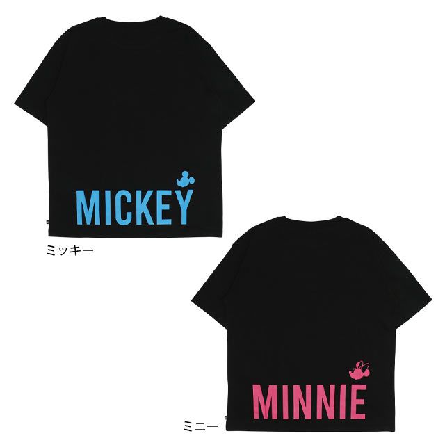 【ベビードール】ミニー 親子お揃い ヒョウ柄キャラクター Tシャツ 0581A / 大人 ユニセックス 男女兼用 リンクコーデ ペアルック 親子コーデ トップス 半袖 天竺素材 一部ラメプリント