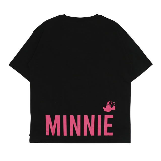 【ベビードール】ミニー 親子お揃い ヒョウ柄キャラクター Tシャツ 0581A / 大人 ユニセックス 男女兼用 リンクコーデ ペアルック 親子コーデ トップス 半袖 天竺素材 一部ラメプリント