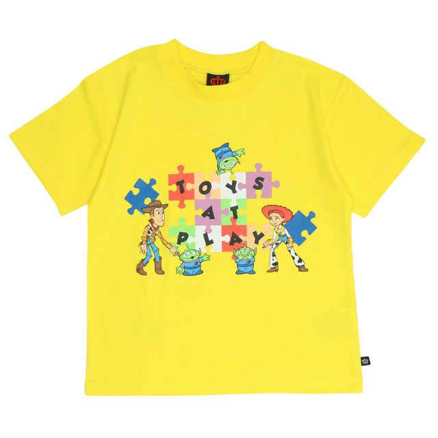 【ベビードール】親子お揃い トイ・ストーリー パズルキャラクターTシャツ 0623K / ウッディ ジェシー リトルグリーンメン ベビーサイズ キッズ リンクコーデ ペアルック 親子コーデ トップス 半袖 クルーネック カットソー 天竺素材