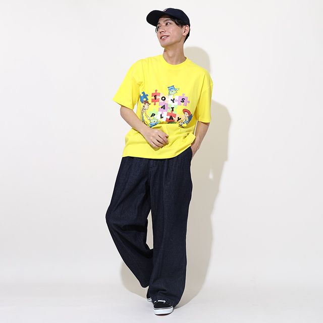 【ベビードール】親子お揃い トイ・ストーリー パズルキャラクターTシャツ 0623A / ウッディ ジェシー リトルグリーンメン 大人 ユニセックス 男女兼用 リンクコーデ ペアルック 親子コーデ トップス 半袖 クルーネック カットソー 天竺素材