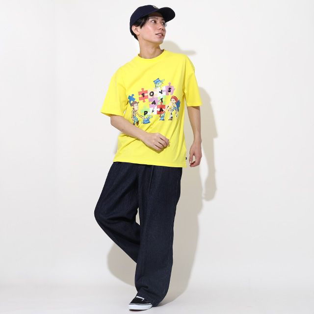 【ベビードール】親子お揃い トイ・ストーリー パズルキャラクターTシャツ 0623A / ウッディ ジェシー リトルグリーンメン 大人 ユニセックス 男女兼用 リンクコーデ ペアルック 親子コーデ トップス 半袖 クルーネック カットソー 天竺素材