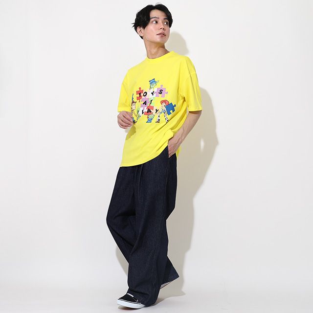 【ベビードール】親子お揃い トイ・ストーリー パズルキャラクターTシャツ 0623A / ウッディ ジェシー リトルグリーンメン 大人 ユニセックス 男女兼用 リンクコーデ ペアルック 親子コーデ トップス 半袖 クルーネック カットソー 天竺素材