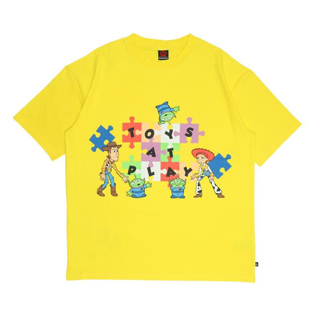 【ベビードール】親子お揃い トイ・ストーリー パズルキャラクターTシャツ 0623A / ウッディ ジェシー リトルグリーンメン 大人 ユニセックス 男女兼用 リンクコーデ ペアルック 親子コーデ トップス 半袖 クルーネック カットソー 天竺素材