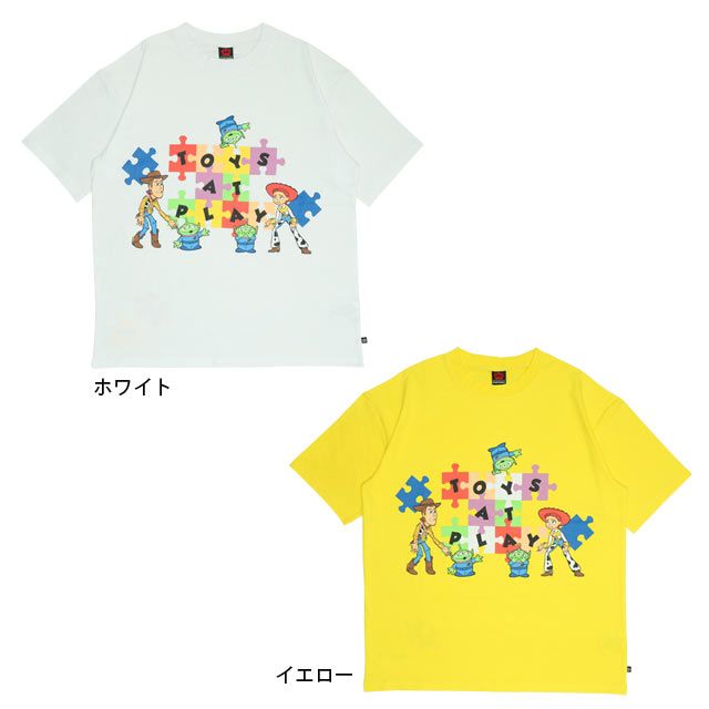 【ベビードール】親子お揃い トイ・ストーリー パズルキャラクターTシャツ 0623A / ウッディ ジェシー リトルグリーンメン 大人 ユニセックス 男女兼用 リンクコーデ ペアルック 親子コーデ トップス 半袖 クルーネック カットソー 天竺素材
