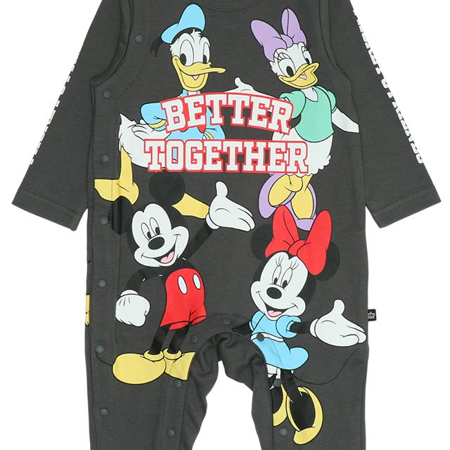 【ベビードール】ミッキー＆フレンズ BIGプリントロンパース 0634B / 70-80cm ベビーサイズ 赤ちゃん 出産祝い 贈り物 プレゼント ベビー服 つなぎ 長袖 ミッキーマウス ミニーマウス デイジー ドナルド グーフィー プルート