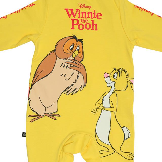【ベビードール】くまのプーさん BIGプリントロンパース 0634B / 70-80cm ベビーサイズ 赤ちゃん 出産祝い 贈り物 プレゼント ベビー服 つなぎ 長袖 プー ピグレット ティガー イーヨー オウル ラビット