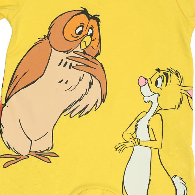 【ベビードール】くまのプーさん BIGプリントロンパース 0634B / 70-80cm ベビーサイズ 赤ちゃん 出産祝い 贈り物 プレゼント ベビー服 つなぎ 長袖 プー ピグレット ティガー イーヨー オウル ラビット