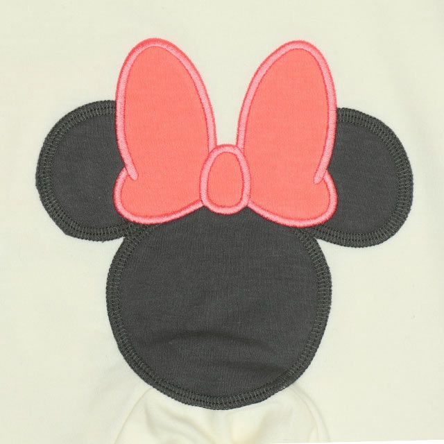 【ベビードール】ミニー おしりアップリケロンパース 0635B / 70-80cm ベビーサイズ 赤ちゃん 出産祝い 贈り物 プレゼント ベビー服 つなぎ 長袖 綿100%