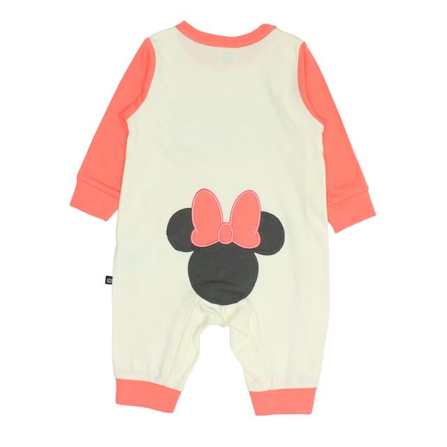 【ベビードール】ミニー おしりアップリケロンパース 0635B / 70-80cm ベビーサイズ 赤ちゃん 出産祝い 贈り物 プレゼント ベビー服 つなぎ 長袖 綿100%