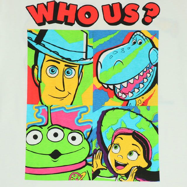 【ベビードール】親子お揃い トイ・ストーリー ポップ柄Tシャツ 0701A / ウッディ バズ リトルグリーンメン ジェシー レックス 大人 ユニセックス 男女兼用 リンクコーデ ペアルック 親子コーデ おそろい トップス 半袖 天竺素材