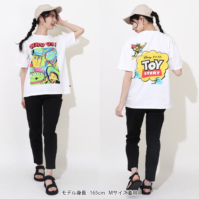 【ベビードール】親子お揃い トイ・ストーリー ポップ柄Tシャツ 0701A / ウッディ バズ リトルグリーンメン ジェシー レックス 大人 ユニセックス 男女兼用 リンクコーデ ペアルック 親子コーデ おそろい トップス 半袖 天竺素材