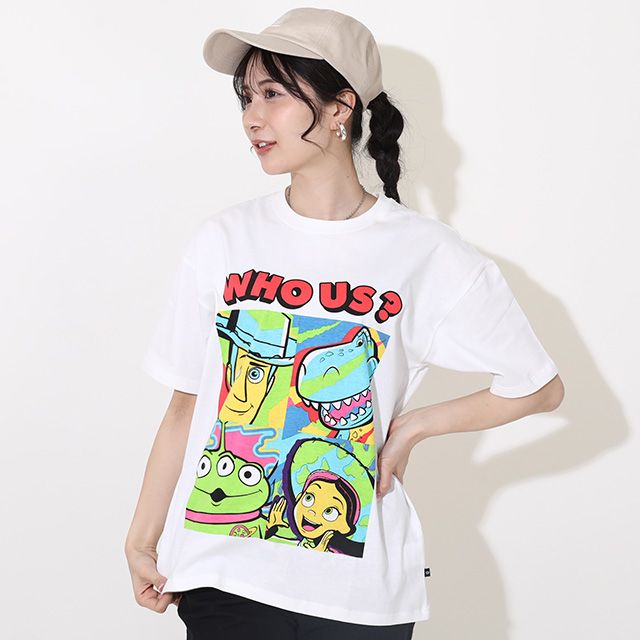 【ベビードール】親子お揃い トイ・ストーリー ポップ柄Tシャツ 0701A / ウッディ バズ リトルグリーンメン ジェシー レックス 大人 ユニセックス 男女兼用 リンクコーデ ペアルック 親子コーデ おそろい トップス 半袖 天竺素材