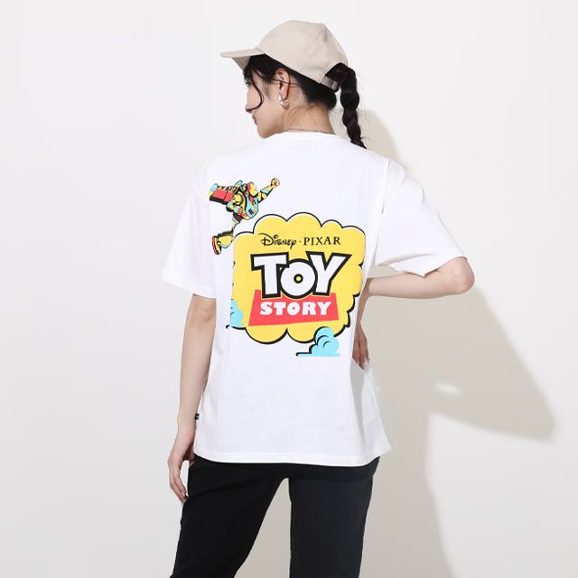 【ベビードール】親子お揃い トイ・ストーリー ポップ柄Tシャツ 0701A / ウッディ バズ リトルグリーンメン ジェシー レックス 大人 ユニセックス 男女兼用 リンクコーデ ペアルック 親子コーデ おそろい トップス 半袖 天竺素材