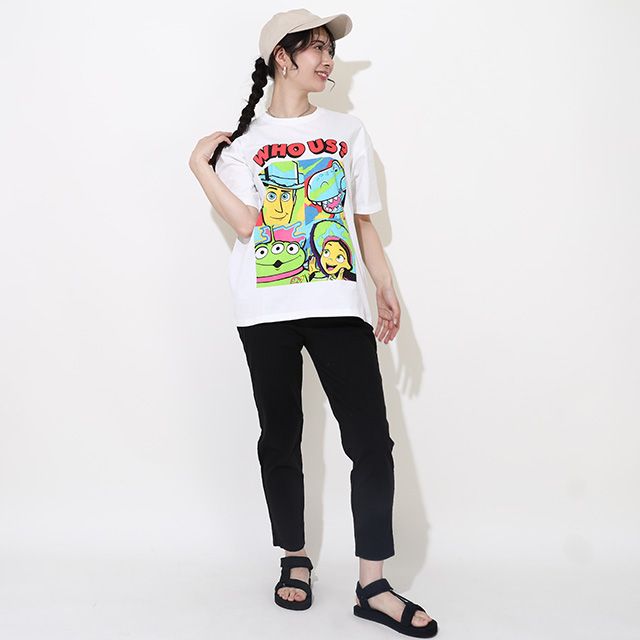 【ベビードール】親子お揃い トイ・ストーリー ポップ柄Tシャツ 0701A / ウッディ バズ リトルグリーンメン ジェシー レックス 大人 ユニセックス 男女兼用 リンクコーデ ペアルック 親子コーデ おそろい トップス 半袖 天竺素材