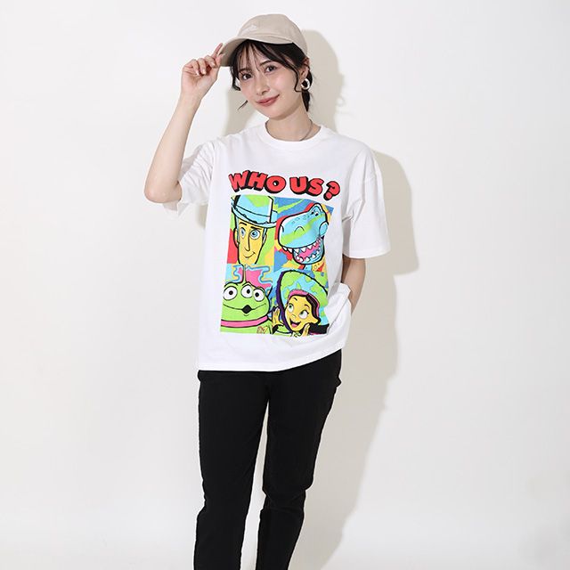 【ベビードール】親子お揃い トイ・ストーリー ポップ柄Tシャツ 0701A / ウッディ バズ リトルグリーンメン ジェシー レックス 大人 ユニセックス 男女兼用 リンクコーデ ペアルック 親子コーデ おそろい トップス 半袖 天竺素材