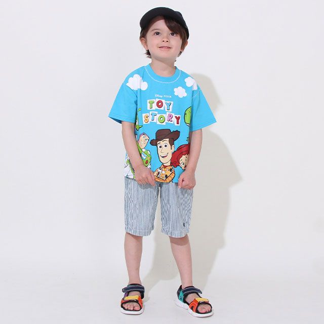【ベビードール】トイ・ストーリー キャラクターTシャツ 0713K / ウッディ バズ リトルグリーンメン ジェシー レックス ベビーサイズ キッズ トップス 半袖 天竺素材