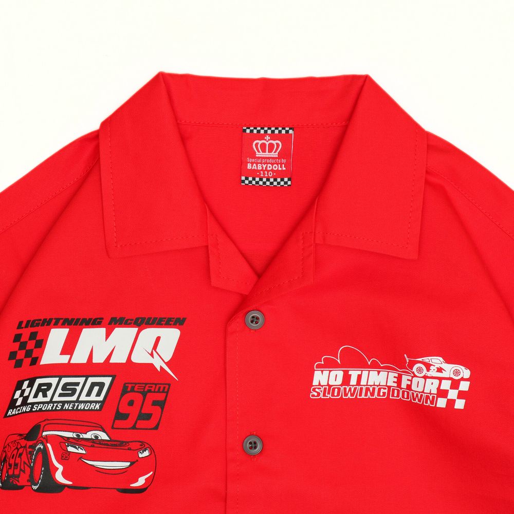 【ベビードール】カーズ シャツレイヤードロンT 0717K / ベビーサイズ キッズ トップス 半袖 開襟 シャツ 長袖 Tシャツ レイヤード風 春秋冬