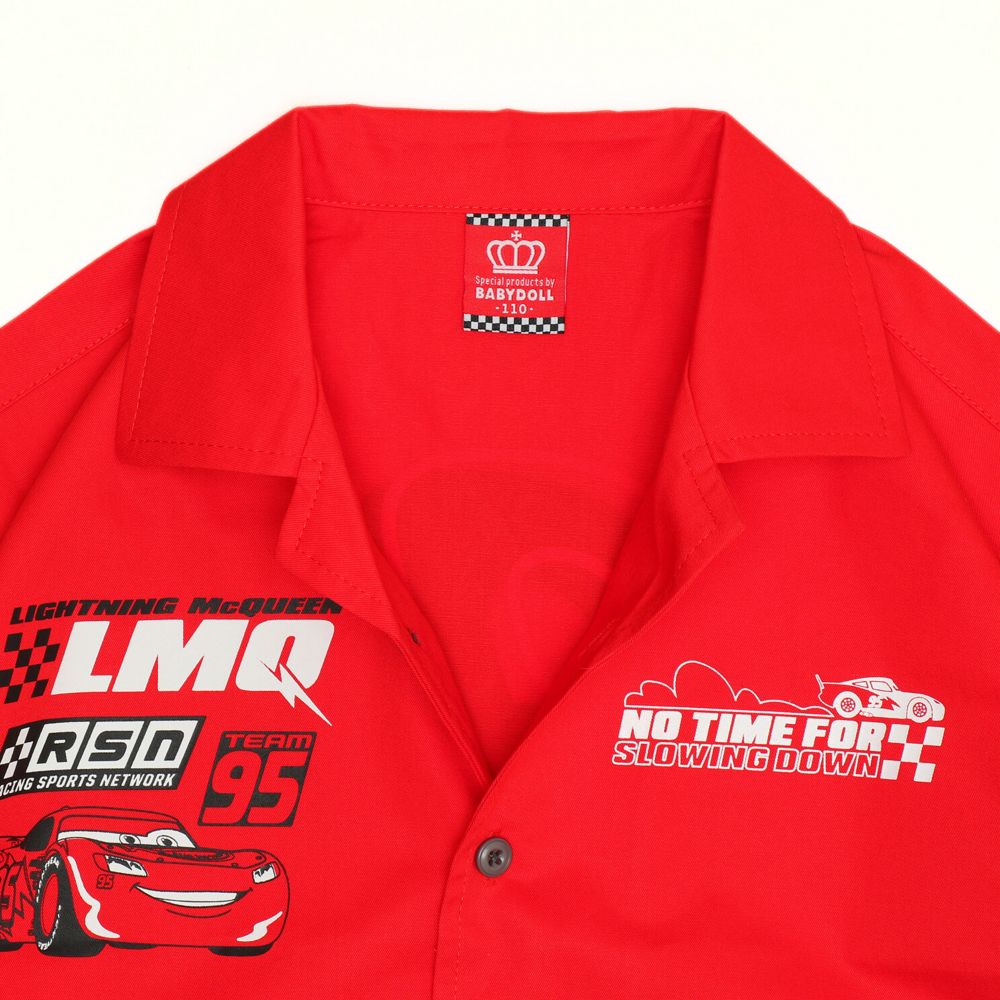 【ベビードール】カーズ シャツレイヤードロンT 0717K / ベビーサイズ キッズ トップス 半袖 開襟 シャツ 長袖 Tシャツ レイヤード風 春秋冬